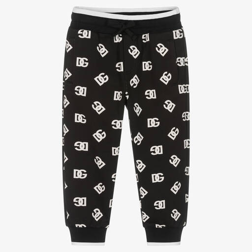 Dolce & Gabbana-DG Baumwolljogginghose schwarz/weiß | Childrensalon Outlet