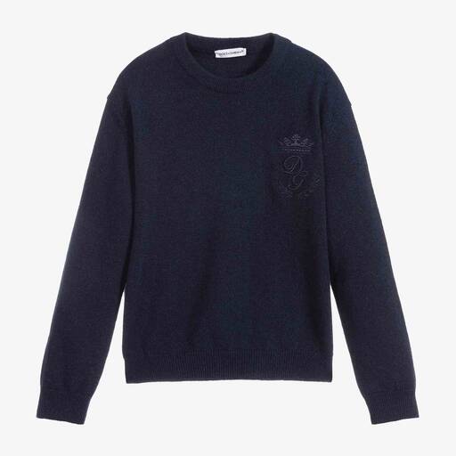 Dolce & Gabbana-Boys Blue Cashmere Sweater | Childrensalon Outlet