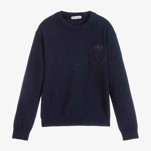 Dolce & Gabbana-كنزة كشمير لون كحلي للأولاد | Childrensalon Outlet