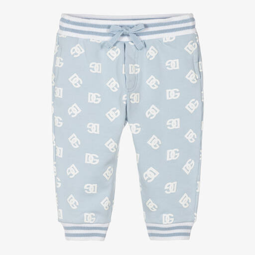 Dolce & Gabbana-Boys Blue Cotton DG Logo Joggers | Childrensalon Outlet