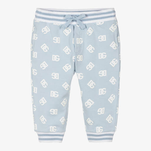 Dolce & Gabbana-Boys Blue Cotton DG Logo Joggers | Childrensalon Outlet