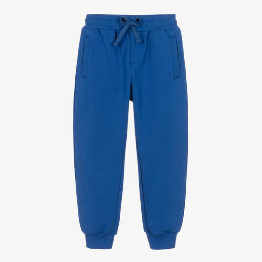 Dolce & Gabbana-Pantalon de jogging bleu en coton | Childrensalon Outlet