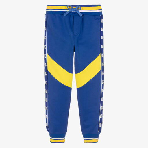 Dolce & Gabbana-Boys Blue Cotton Logo Joggers | Childrensalon Outlet