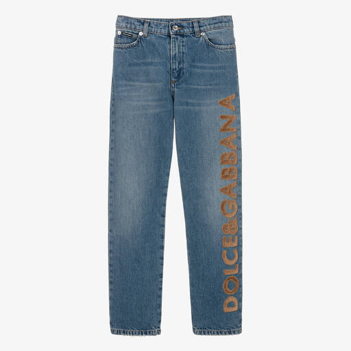 Dolce & Gabbana-Boys Blue Denim Jeans | Childrensalon Outlet