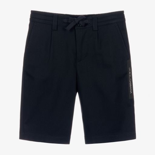 Dolce & Gabbana-Boys Blue Gabardine Shorts | Childrensalon Outlet