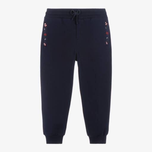 Dolce & Gabbana-Boys Blue Joggers with Paisley Pockets | Childrensalon Outlet