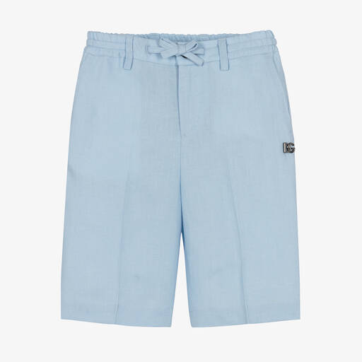 Dolce & Gabbana-Boys Blue Linen Bermuda Shorts | Childrensalon Outlet