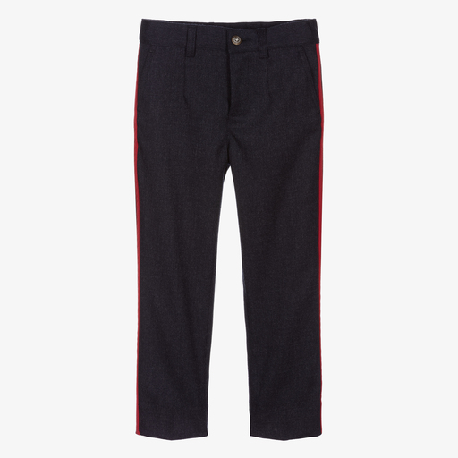 Dolce & Gabbana-Boys Blue Wool Trousers | Childrensalon Outlet