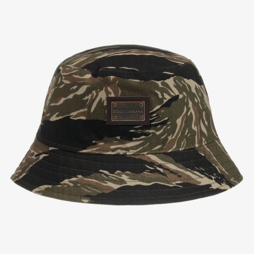 Dolce & Gabbana-Boys Camouflage Bucket Hat | Childrensalon Outlet