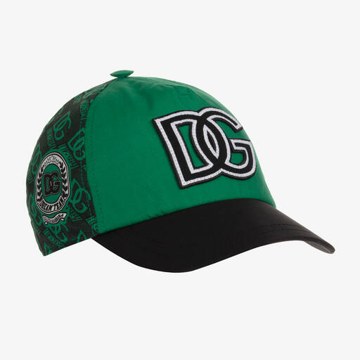 Dolce & Gabbana-Boys Green & Black Logo Cap | Childrensalon Outlet