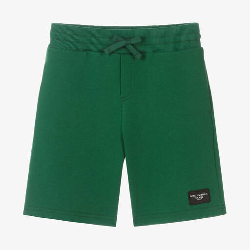 Dolce & Gabbana-Boys Green Cotton Jersey Shorts | Childrensalon Outlet