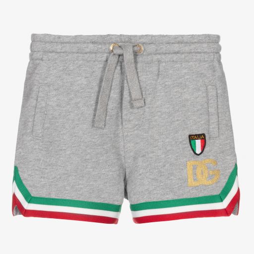 Dolce & Gabbana-Boys Grey Logo Shorts | Childrensalon Outlet