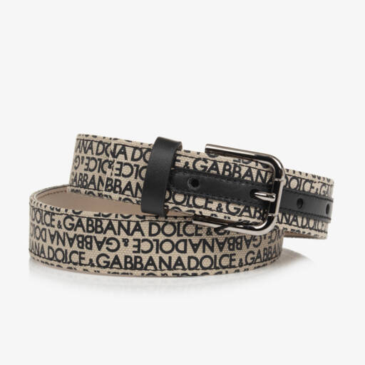 Dolce & Gabbana-Boys Light Beige Canvas Belt | Childrensalon Outlet