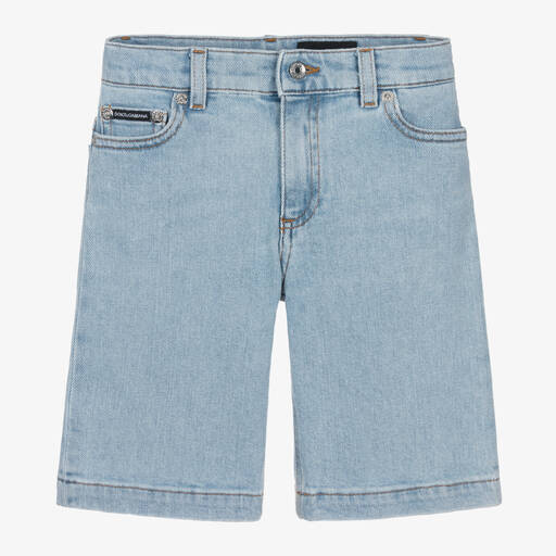 Dolce & Gabbana-Boys Light Blue Denim DG Shorts | Childrensalon Outlet