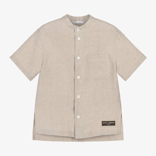 Dolce & Gabbana-Boys Linen Short Sleeve Top | Childrensalon Outlet