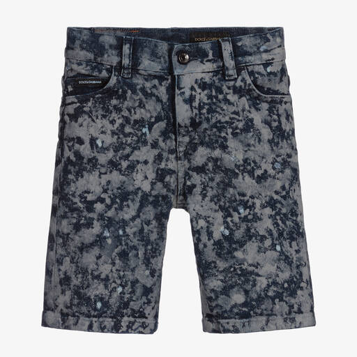Dolce & Gabbana-Boys Painted Denim Shorts  | Childrensalon Outlet