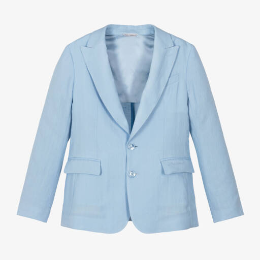 Dolce & Gabbana-Boys Pale Blue Linen Jacket | Childrensalon Outlet