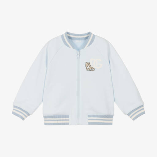 Dolce & Gabbana-جاكيت بومبر بوجهين لون أزرق للمواليد | Childrensalon Outlet