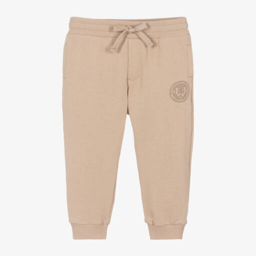 Dolce & Gabbana-Boys Taupe Cotton Jogging Trousers | Childrensalon Outlet