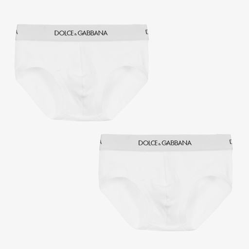 Dolce & Gabbana-Белые трусы для мальчиков (2пары) | Childrensalon Outlet