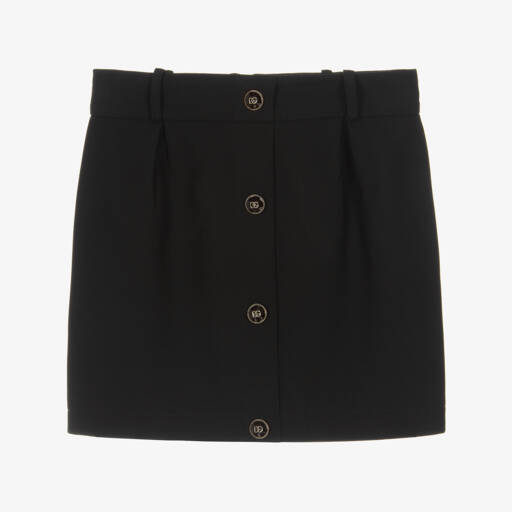 Dolce & Gabbana-Girls Black Cady Button Skirt | Childrensalon Outlet