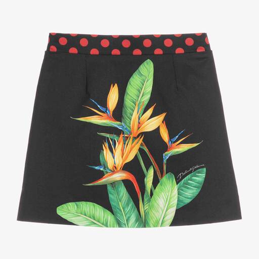 Dolce & Gabbana-Girls Black Cotton Skirt | Childrensalon Outlet