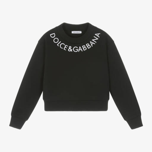 Dolce & Gabbana-Girls Black Jersey Sweatshirt | Childrensalon Outlet