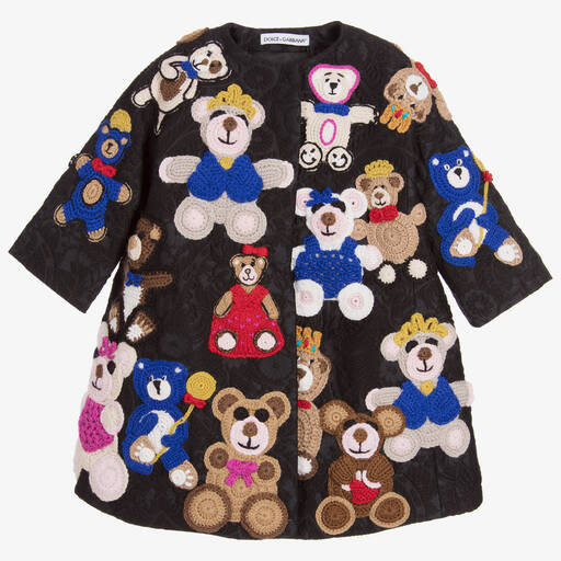 Dolce & Gabbana-Girls Black Teddy Coat | Childrensalon Outlet