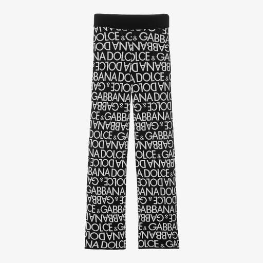 Dolce & Gabbana-Girls Black & White Wool Trousers | Childrensalon Outlet