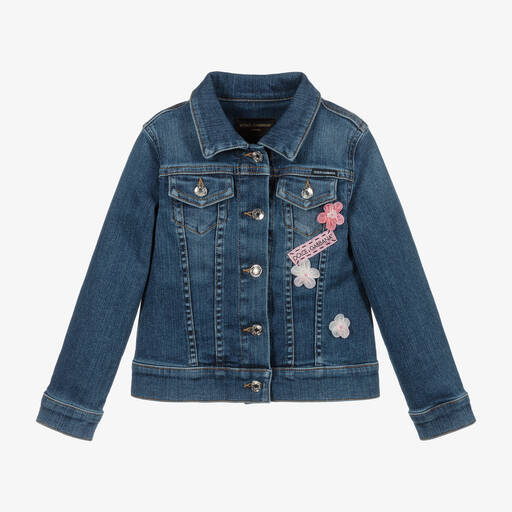 Dolce & Gabbana-Blaue Jeansjacke für Mädchen  | Childrensalon Outlet