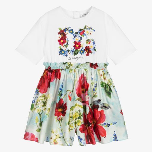 Dolce & Gabbana-Combi-short bleue Garden Fille | Childrensalon Outlet