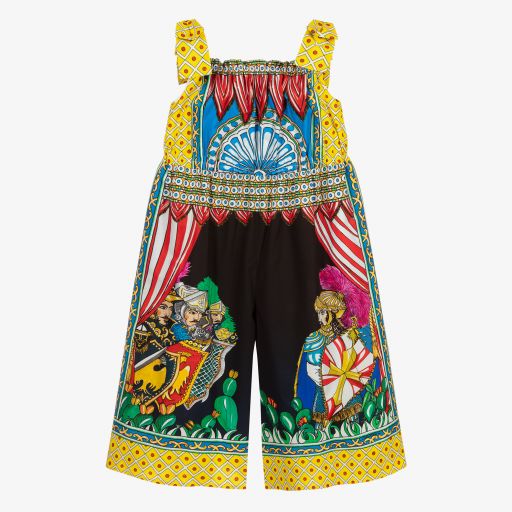 Dolce & Gabbana-Girls Carretto Print Jumpsuit | Childrensalon Outlet