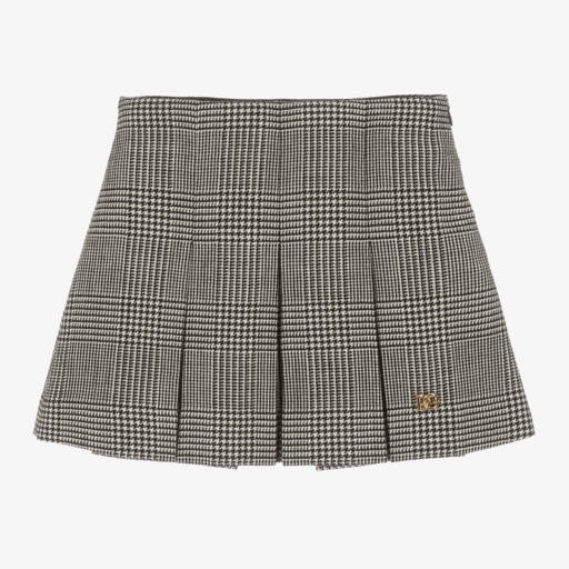 Dolce & Gabbana-Girls Grey Check Wool Skirt | Childrensalon Outlet