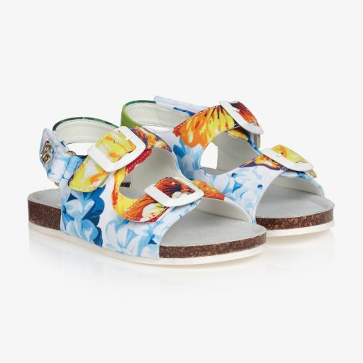 Dolce & Gabbana-Girls Hydrangea Print Sandals | Childrensalon Outlet