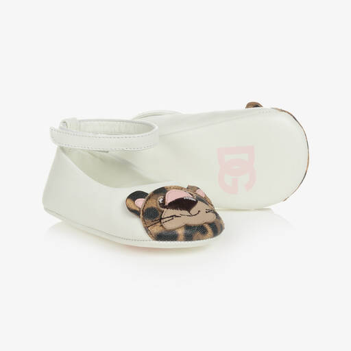 Dolce & Gabbana-Girls Leopard Leather Pre-Walker Shoes | Childrensalon Outlet