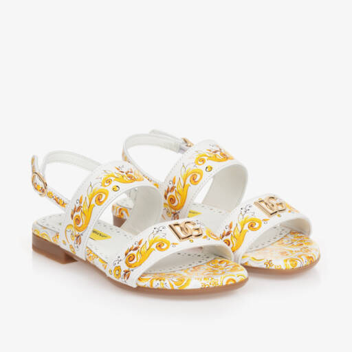 Dolce & Gabbana-Girls Majolica Leather Sandals | Childrensalon Outlet