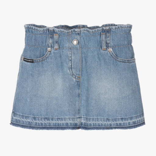 Dolce & Gabbana-Girls Mid-Blue Denim Skirt | Childrensalon Outlet