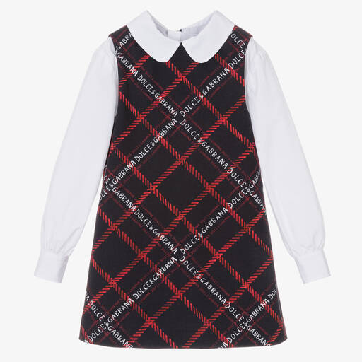 Dolce & Gabbana-Сине-белое хлопковое платье | Childrensalon Outlet
