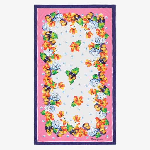 Dolce & Gabbana-Girls Pink Beach Towel (142cm) | Childrensalon Outlet