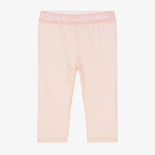 Dolce & Gabbana-ليغنغز أطفال بناتي قطن جيرسي لون زهري فاتح | Childrensalon Outlet