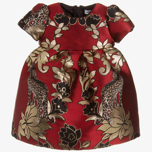Dolce & Gabbana-Girls Red Jacquard Dress | Childrensalon Outlet