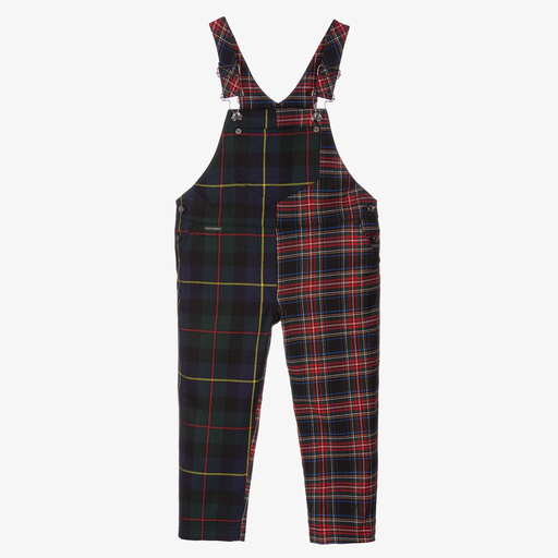 Dolce & Gabbana-Красный полукомбинезон в клетку для девочек | Childrensalon Outlet