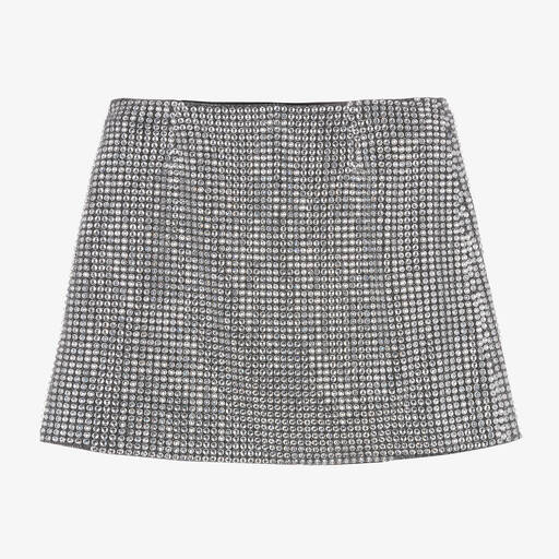 Dolce & Gabbana-Girls Silver Rhinestones Skirt | Childrensalon Outlet