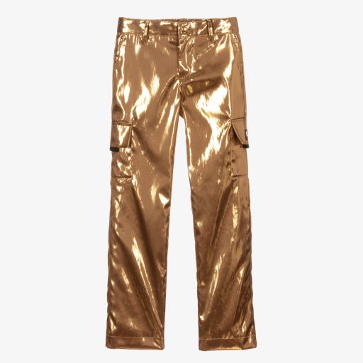 Dolce & Gabbana-Goldfarbene Cargohose | Childrensalon Outlet