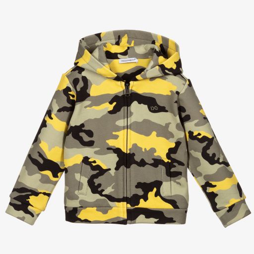 Dolce & Gabbana-Green Camouflage Zip-Up Top | Childrensalon Outlet