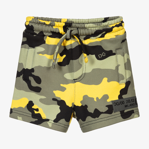 Dolce & Gabbana-Green & Yellow Jersey Shorts | Childrensalon Outlet