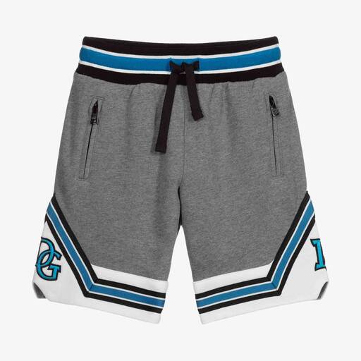 Dolce & Gabbana-Grey Cotton Logo Shorts | Childrensalon Outlet