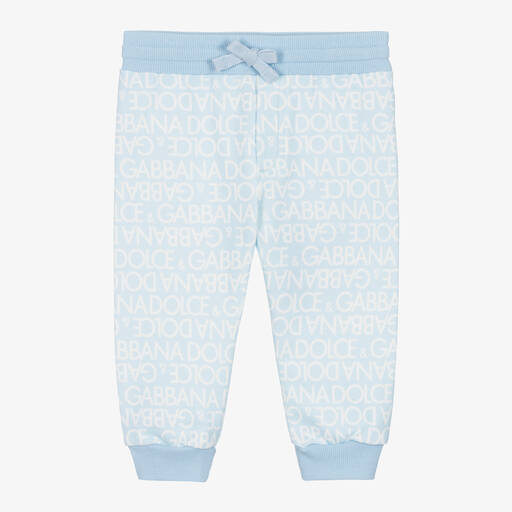 Dolce & Gabbana-Hellblaue Jogginghose mit Monogramm | Childrensalon Outlet