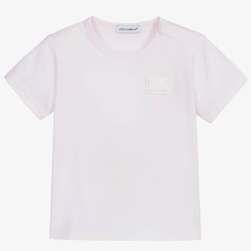 Dolce & Gabbana-Pink Cotton Baby T-Shirt | Childrensalon Outlet