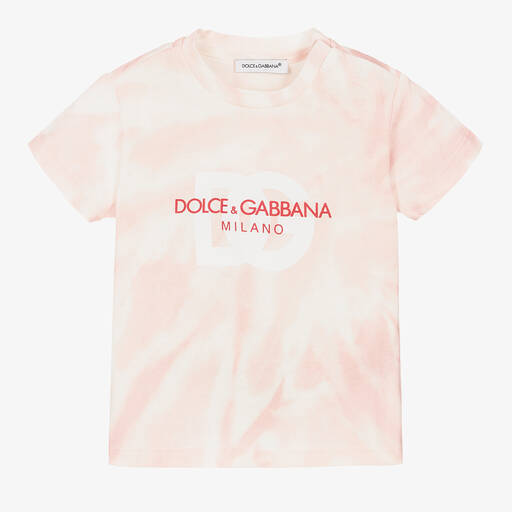 Dolce & Gabbana-Pink Cotton Tie-Dye T-Shirt | Childrensalon Outlet